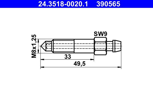 Odvzdušňovací šroub / ventil ATE 24.3518-0020.1